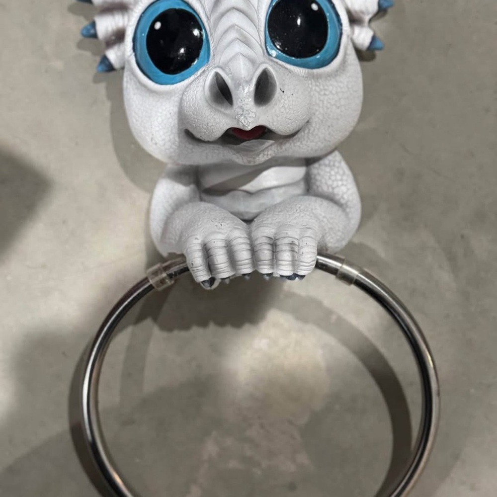 Adorable White Dragon Towel Ring